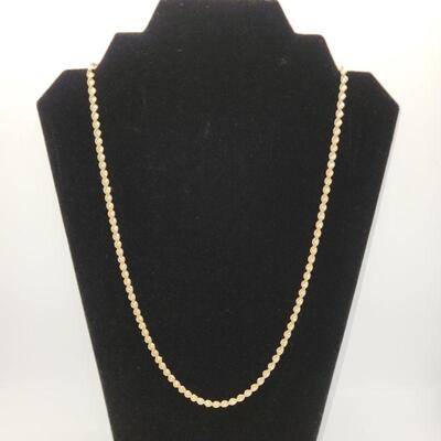 J14: Sterling silver twisted rope chain 24
