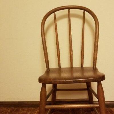Lot #525: Vintage Wood Chair 33" x 18" x 14" 
