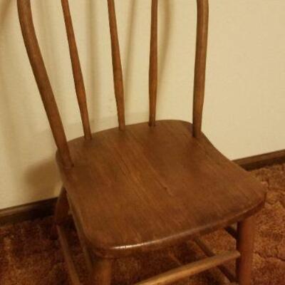 Lot #525: Vintage Wood Chair 33" x 18" x 14" 
