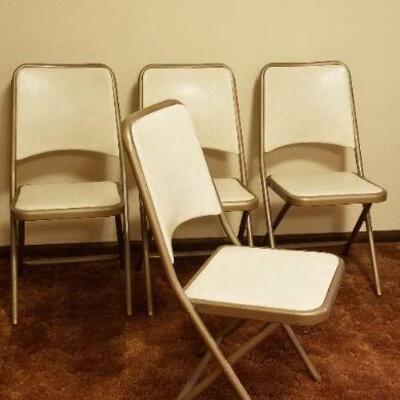 Lot #527: Set of (4) Mid Century Modern Folding Chair