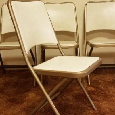 Lot #527: Set of (4) Mid Century Modern Folding Chair