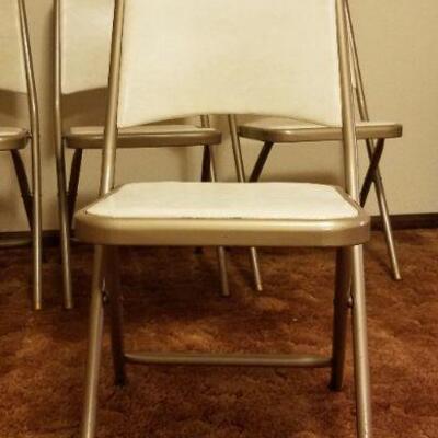 Lot #527: Set of (4) Mid Century Modern Folding Chair