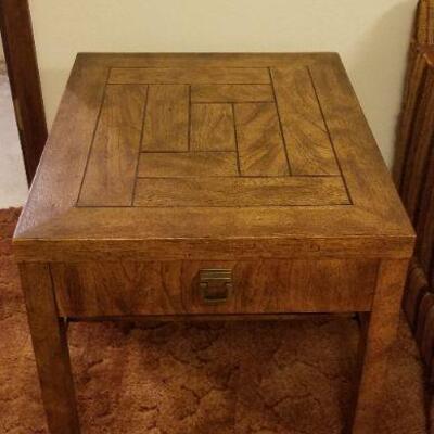 Lot #529: Vintage DREXEL WOODBRIAR Side Table Mid Century Modern 26" x 22" x 21" 
