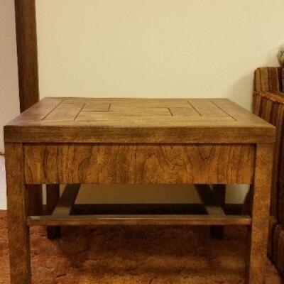 Lot #529: Vintage DREXEL WOODBRIAR Side Table Mid Century Modern 26" x 22" x 21" 