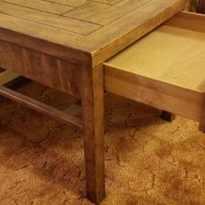 Lot #529: Vintage DREXEL WOODBRIAR Side Table Mid Century Modern 26" x 22" x 21" 