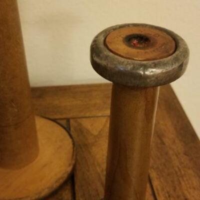Lot #534: Antique/Vintage Large Thread Wood Spools or Hat Stands
