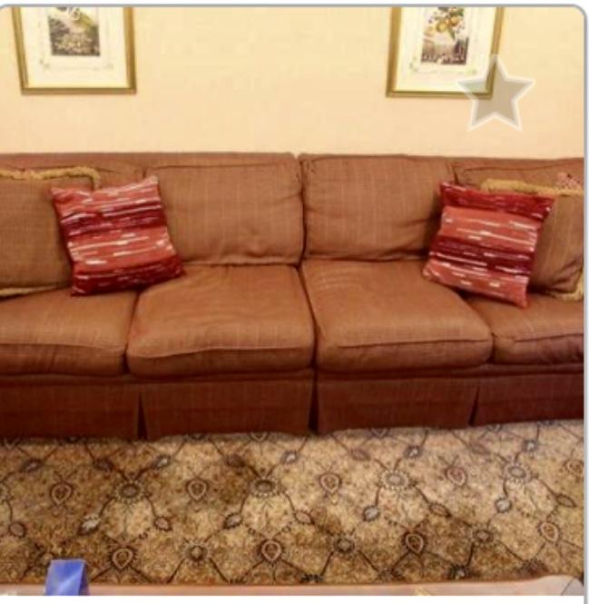 Seats 45 Custom Made Sectional Sofa Couch / Burgundy w Gold Accents