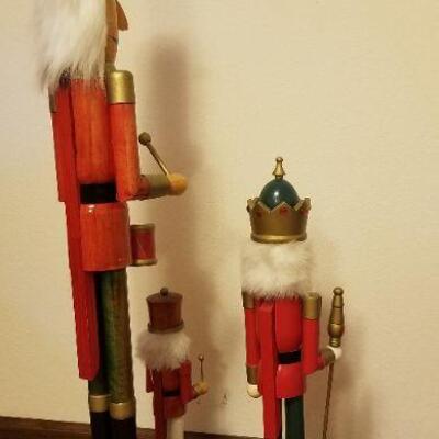 Lot #538: (3) Nutcracker Figures - Attached to Base (42" , 24" and 14" Tall)