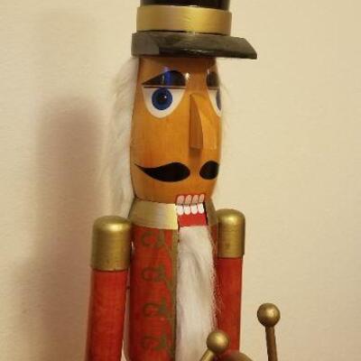 Lot #538: (3) Nutcracker Figures - Attached to Base (42" , 24" and 14" Tall)