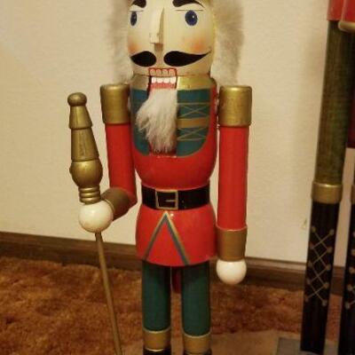 Lot #538: (3) Nutcracker Figures - Attached to Base (42" , 24" and 14" Tall)