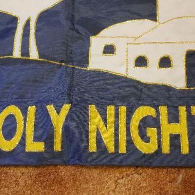 Lot #545: Vintage HOLY NIGHT Christmas Yard Flag Deco