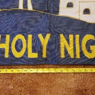 Lot #545: Vintage HOLY NIGHT Christmas Yard Flag Deco