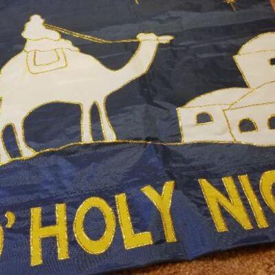 Lot #545: Vintage HOLY NIGHT Christmas Yard Flag Deco