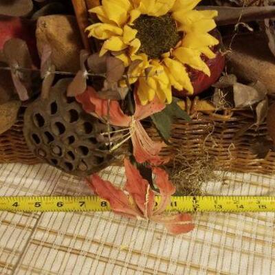 Lot #549: Fall Decorative Artificial Flower Basket