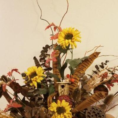 Lot #549: Fall Decorative Artificial Flower Basket