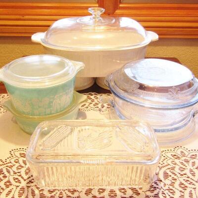 LOT 76  CORNING WARE, FIRE KING & FEDERAL FRIG DISH