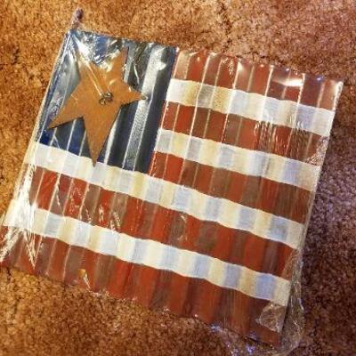 Lot #551: Brand New Yard American Flag Metal Post Deco