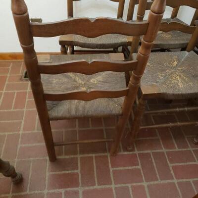 6 vintage ladder back chairs