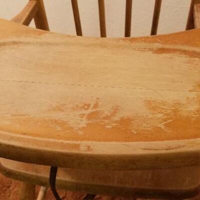 Lot #553: Antique Baby's High Chair Wood