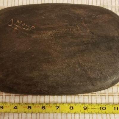 Lot #555: Vintage Wooden Wall Art Oval Sculpture SIGNED