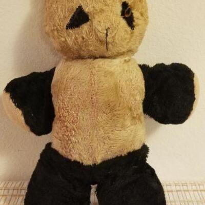 Lot #560: Vintage Stuffed Bear Black and White
