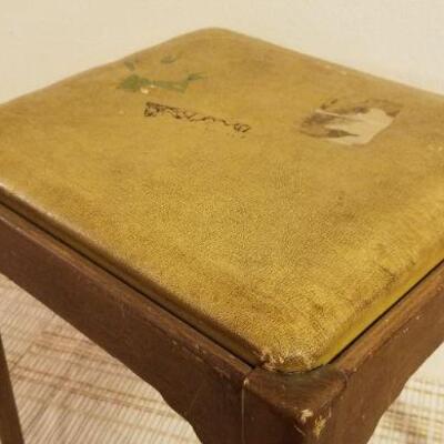 Lot #562: Vintage Small Hideaway Stool 19" x 17" x 17"
