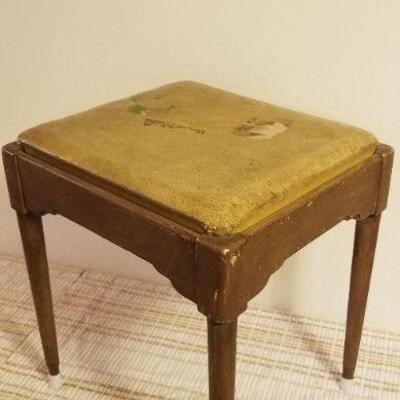 Lot #562: Vintage Small Hideaway Stool 19" x 17" x 17"