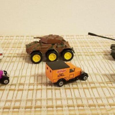 Lot #568: Large Group of Vintage Trucks and Tanks Children's Toys 