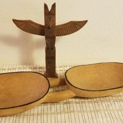 Lot #561: Pair of Wooden Home Deco Items