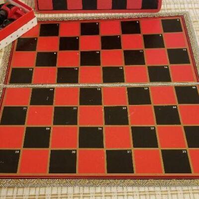 Lot #592: Checkers Boards (2) and Pieces