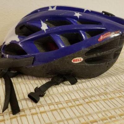 Lot #593: Vintage American Flag BELL Men's Large Bicycle Helmet
