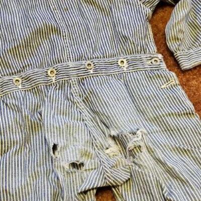 Lot #600: Vintage Children's KANGAROO Railroad Stripe Outfit