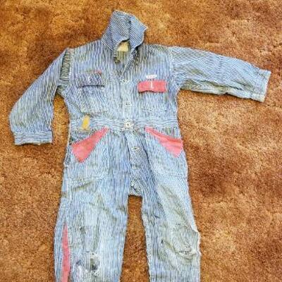 Lot #600: Vintage Children's KANGAROO Railroad Stripe Outfit