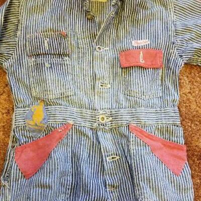 Lot #600: Vintage Children's KANGAROO Railroad Stripe Outfit