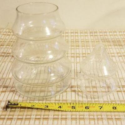 Lot #602: Set of (3) Vintage Glass Jars w/ Lid (2 Apples and Christmas Tree) 