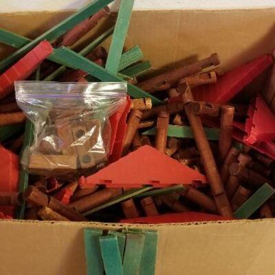 Lot #605: Huge Box of Lincoln Log Pieces