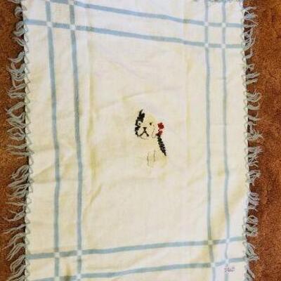Lot #306: Vintage 1950's Children's Reversible Puppy Blanket by BAY PEPPERELL