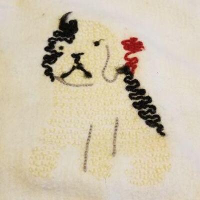 Lot #306: Vintage 1950's Children's Reversible Puppy Blanket by BAY PEPPERELL