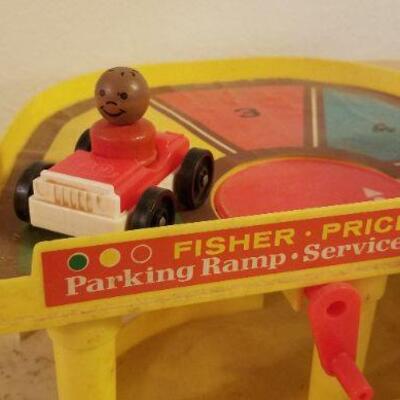 Lot #609: Vintage Fischer Price Service Station w/ (3) Cars