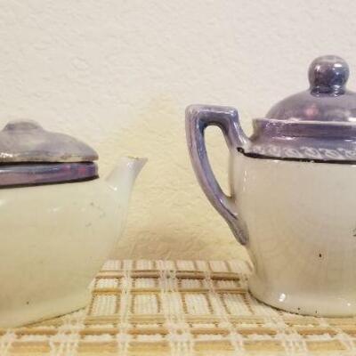 Lot #610: Large Assortment of Vintage Children's Tea set Pieces