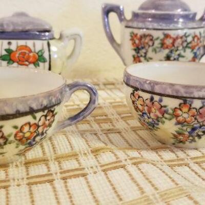 Lot #610: Large Assortment of Vintage Children's Tea set Pieces