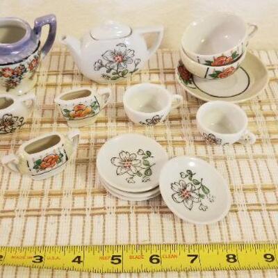 Lot #610: Large Assortment of Vintage Children's Tea set Pieces