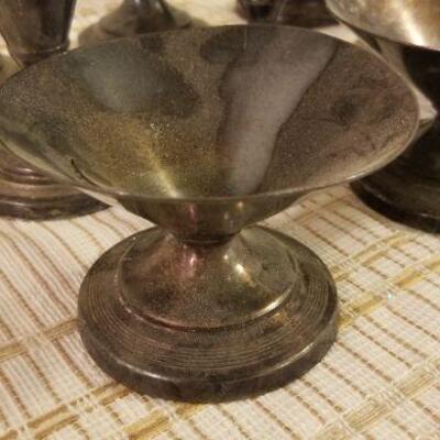 Lot #618: Vintage PEWTER Ice Cream Set