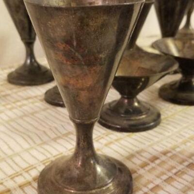 Lot #618: Vintage PEWTER Ice Cream Set