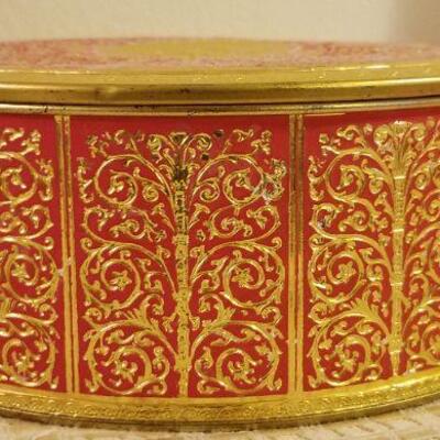 Lot #624: Huge Bundle of Assorted Vintage Tin Deco Containers Holiday