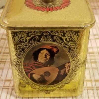 Lot #624: Huge Bundle of Assorted Vintage Tin Deco Containers Holiday