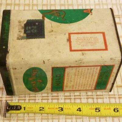 Lot #624: Huge Bundle of Assorted Vintage Tin Deco Containers Holiday