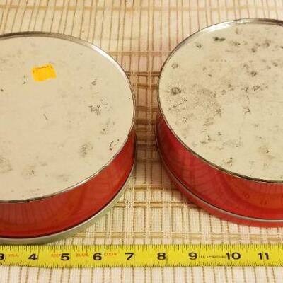 Lot #624: Huge Bundle of Assorted Vintage Tin Deco Containers Holiday