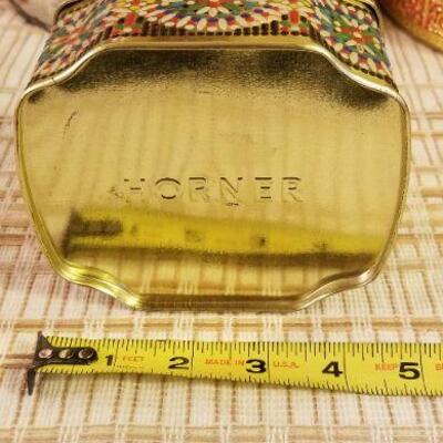 Lot #624: Huge Bundle of Assorted Vintage Tin Deco Containers Holiday