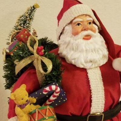 Lot #625: 13" Santa Claus Centerpiece Holiday Christmas Deco
